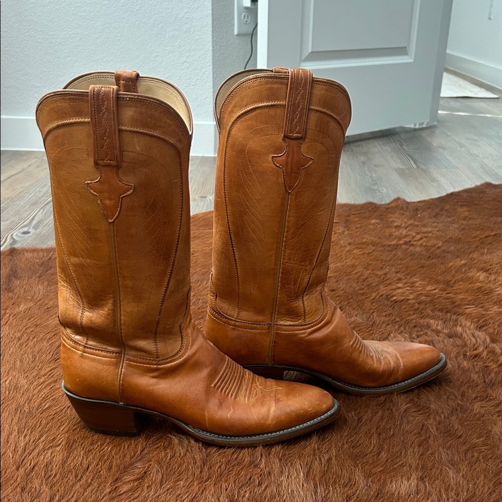 Lucchese Brown Leather Western Boots